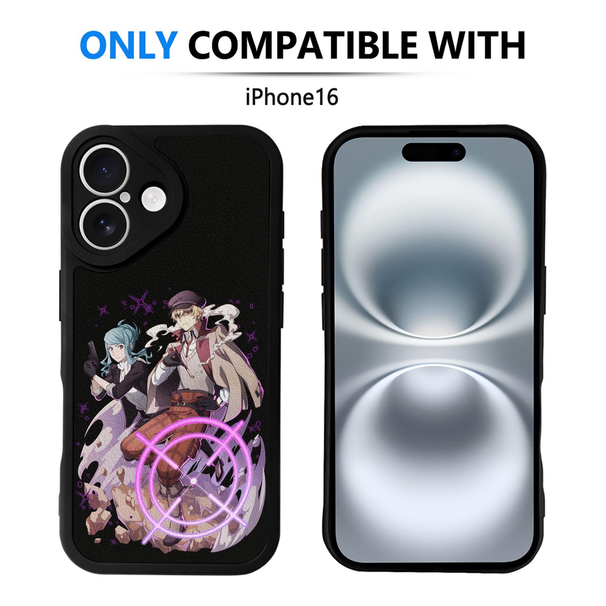 （画像用） 文豪ストレイドッグス Bungo Stray Dogs 【iPhone 16シリーズ対応】シリコンスマホケース（レザー調） 材質：シリコン